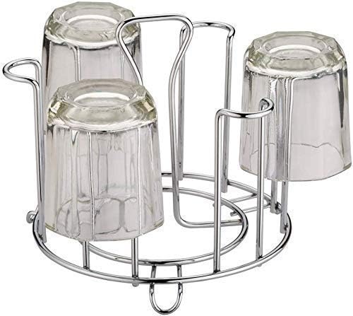 Niralasa 6-Cup Rectangle Glass Stand - Tiered Shelf for Kitchen & Dining Table - Tumbler Holder, Wine Glass Rack - Perfect for Organizing Cups, Mugs, and Stemware in Home Bars or Party Serving