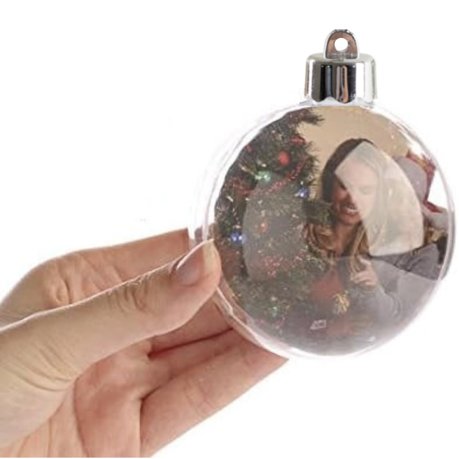 Factory Direct Craft 24 Pack Shatterproof Acrylic Photo Ball Ornaments - Christmas Tree Decorations, Wedding Party Favors, DIY Keepsake Gifts for Family & Friends