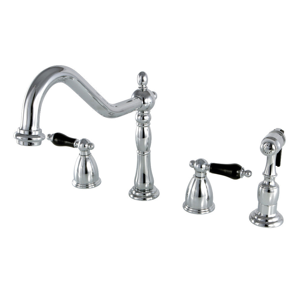 Kingston Brass KB1798PKLBS Widespread Kitchen Faucet - Modern Pull-Down Sprayer, Oil-Rubbed Bronze Finish, 8-Inch Centerset - Perfect for Farmhouse, Rustic & Traditional Kitchens