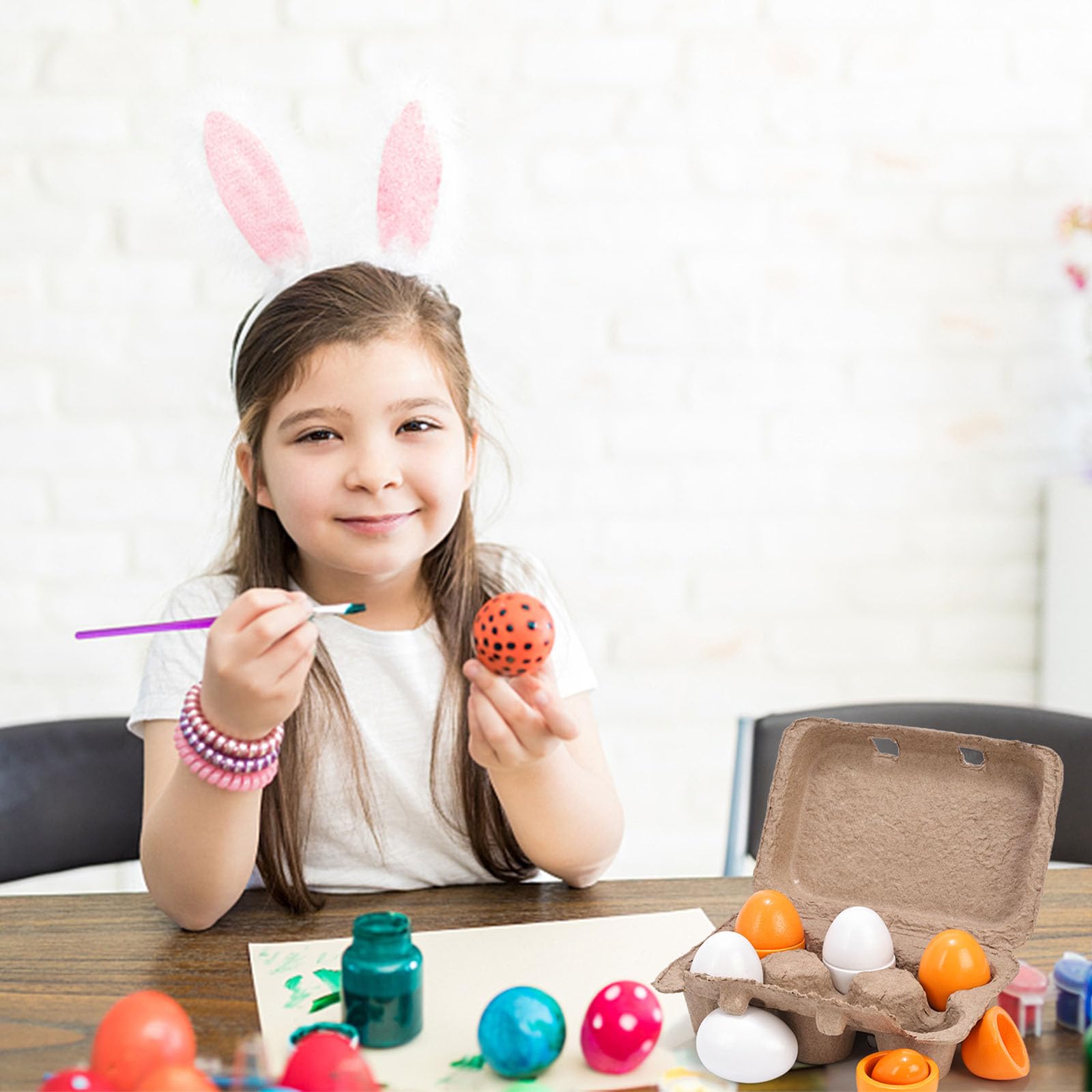 HANSGO 6PCS Wooden Easter Eggs - Pretend Play Food Toys for Kids, Montessori Learning Toys for Toddlers, Perfect for Easter Basket Fillers, Play Kitchen Accessories & Early Childhood Development