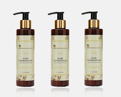 ANDAMANICA NATURALSS Hair Conditioner for Dry & Frizzy Hair - Sulfate Free, Paraben Free, Natural Ingredients - 200ml (Pack of 3) | Deep Hydration & Frizz Control for Smooth, Shiny Hair - Perfect for Daily Use & Damaged Hair Repair