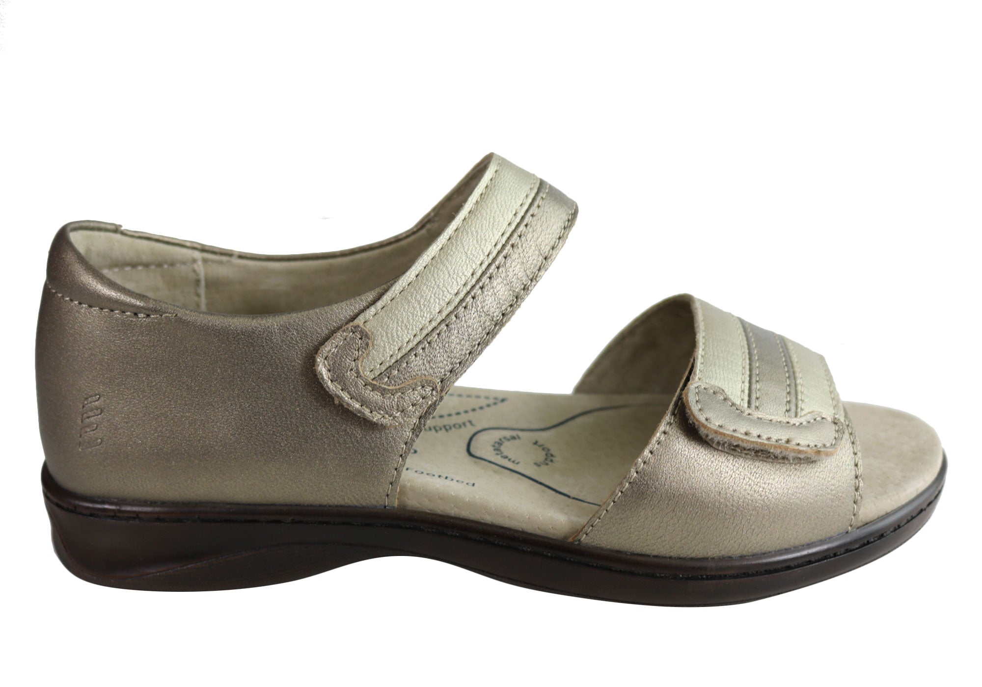Homyped Dakota Women's Leather Wide Fit Sandals - Comfortable Slip-On Sandals for Wide Feet - Perfect for Walking, Travel & Summer Outfits