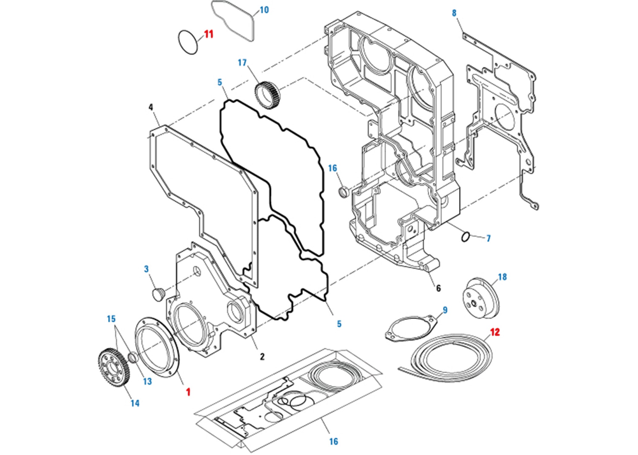 Cummins ISX DOHC Front Cover Seals & Gasket Kit (ISXFC) - Engine Repair & Maintenance for Heavy-Duty Trucks & Equipment