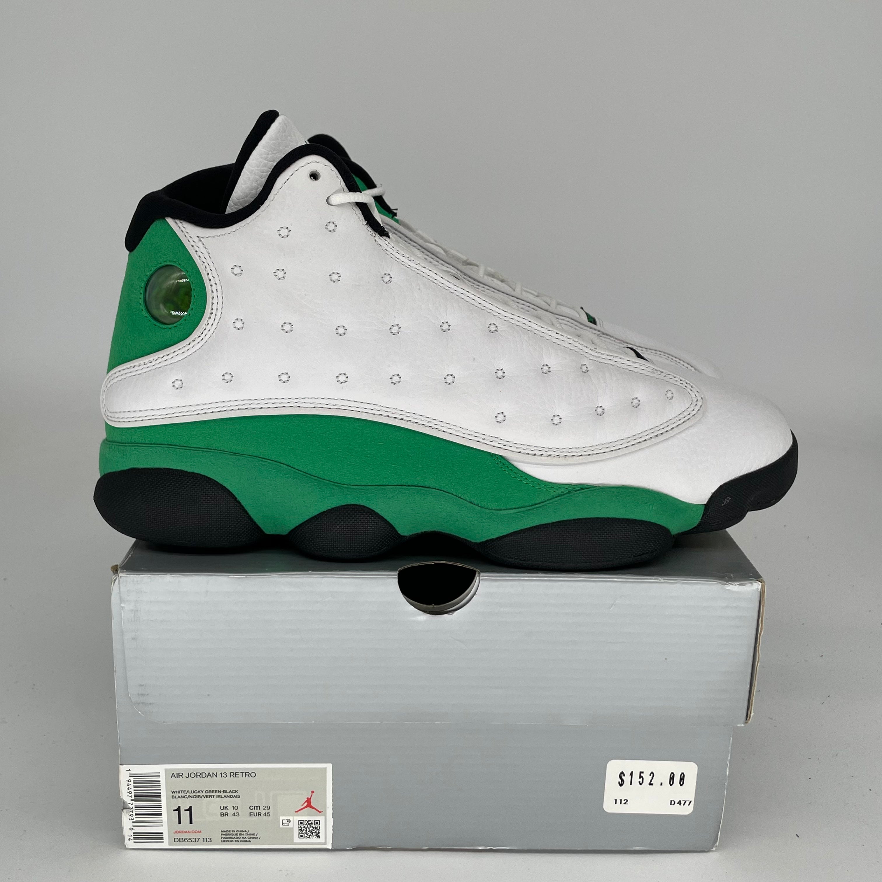 AIR JORDAN 13 Retro Lucky Green Basketball Shoes Men's Size 11 DB6537-113 - Perfect for Streetwear & Court Performance