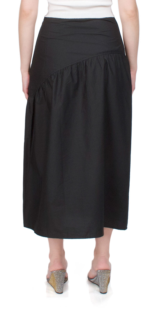 Black A-Line Skirt for Women - Elegant High Waist Flowy Midi Skirt for Office, Party & Casual Wear