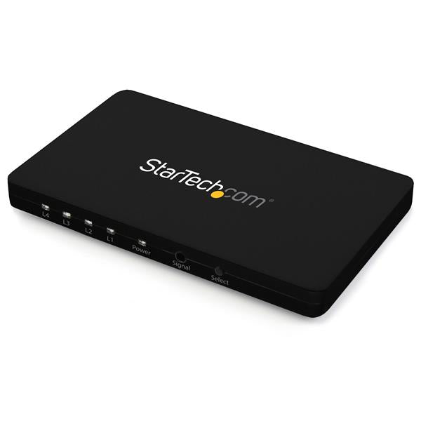 StarTech 4 Port HDMI Switch with Auto Switching - 4K 30Hz, MHL Support, Aluminum Housing (VS421HD4K) - Perfect for Home Theater, Gaming & Office Setup