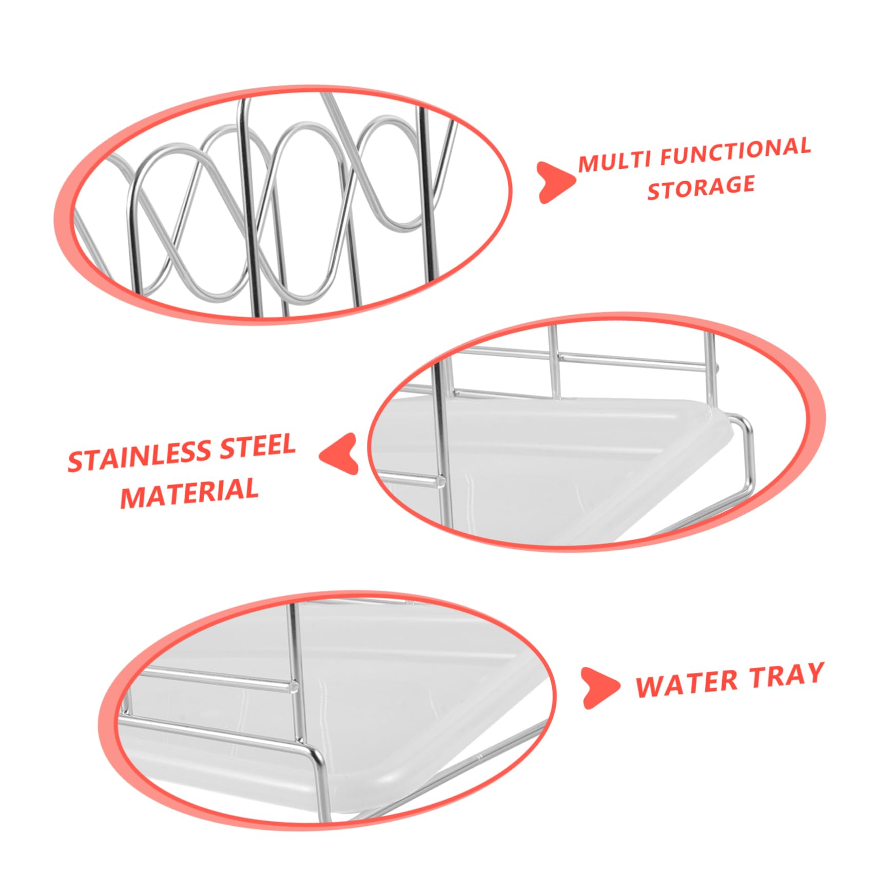 IMUSINICE Stainless Steel Water Tray & Cutting Board Organizer Rack - Baking Pan Storage Solution for Kitchen Countertop Organization | Perfect for Drying Dishes, Organizing Cutting Boards & Baking Sheets