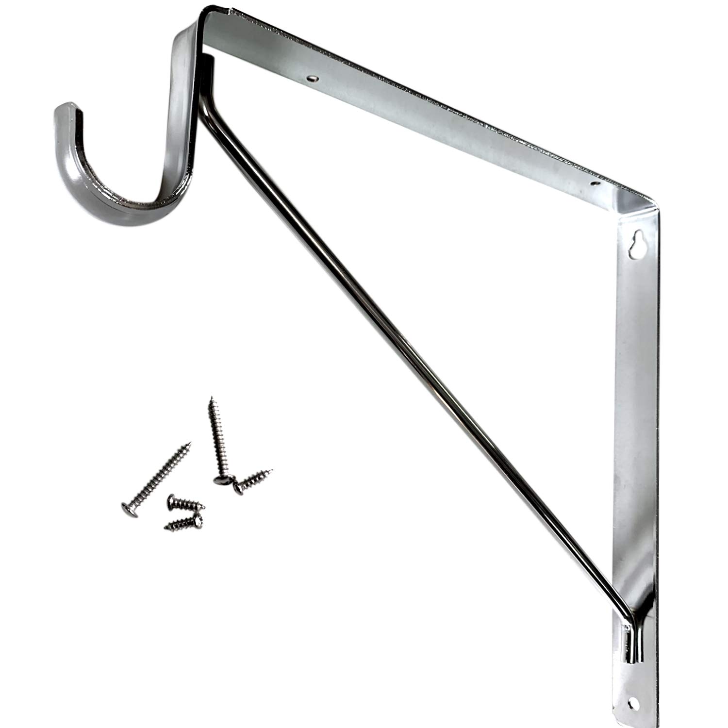 Heavy Duty Welded Closet Rod and Shelf Support Bracket - Chrome Finish for Sturdy Closet Organization and Storage Solutions