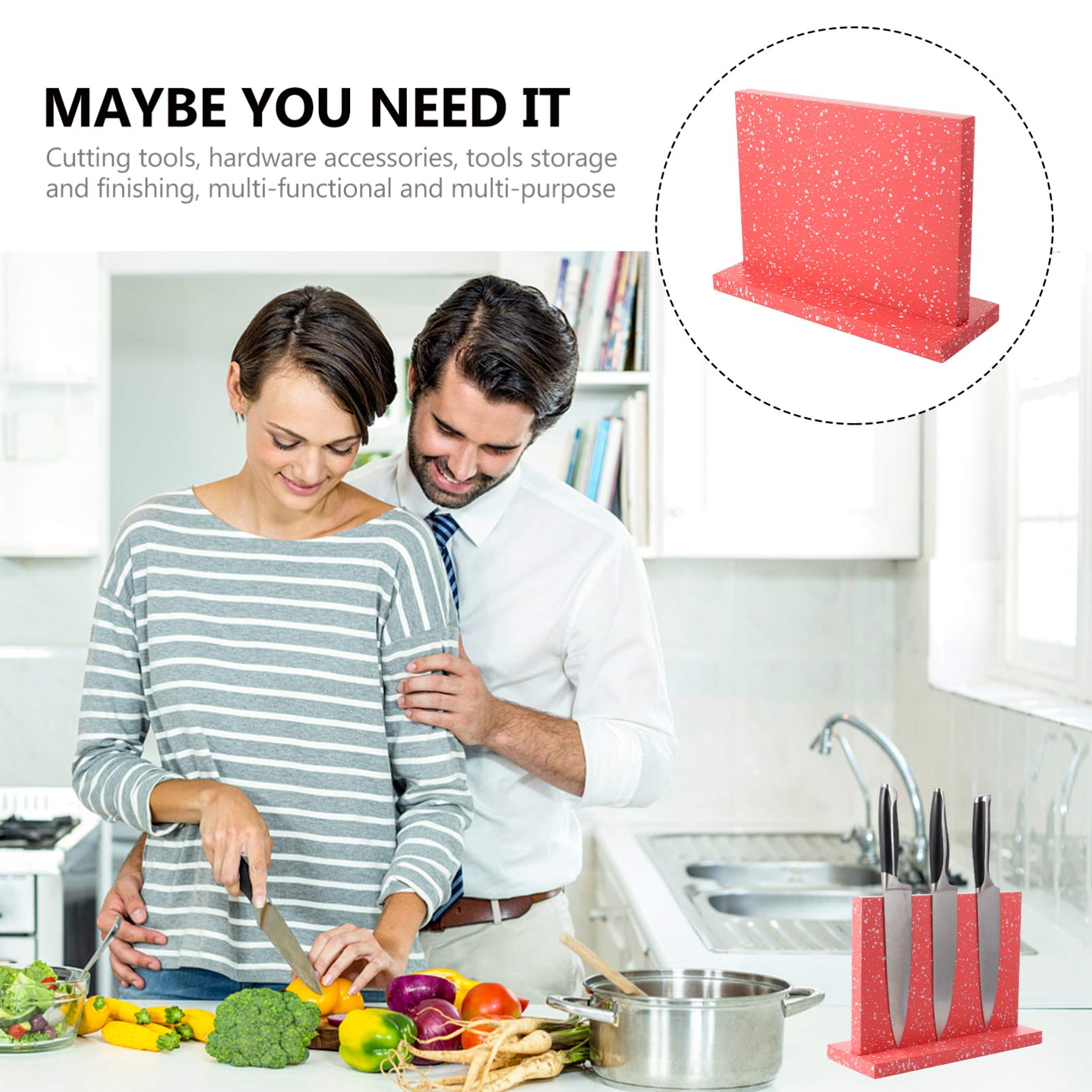 Hemoton Bamboo Fiber Cutting Board Holder - Knife Block & Organizer for Kitchen Countertop - Perfect for Storing Knives, Utensils, and Cutting Boards in Style