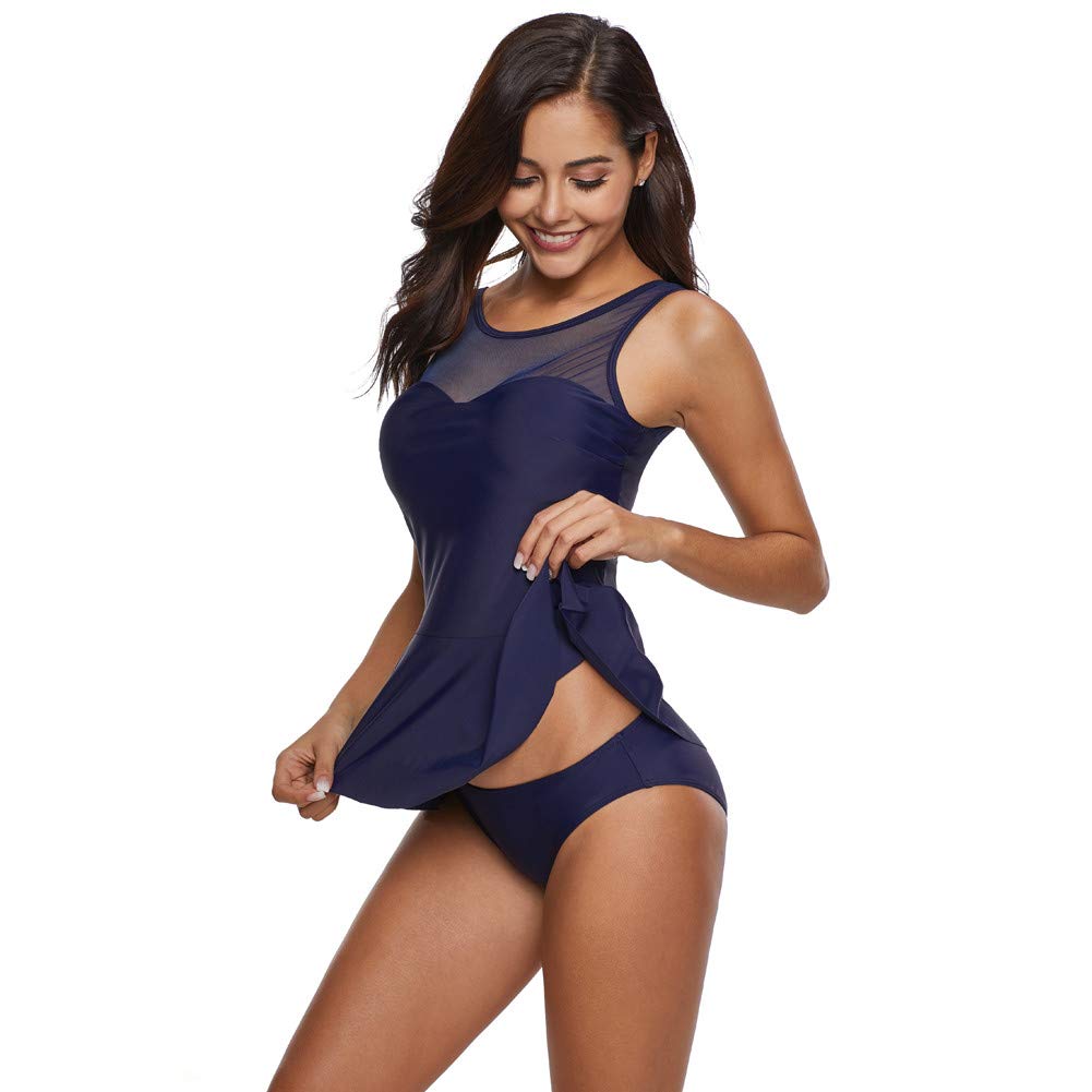 Leories Women's Two Piece Bikini Set - Mesh Swimwear Bathing Suit for Beach, Pool & Summer Vacation | Sexy High Waist Swimwear for Women