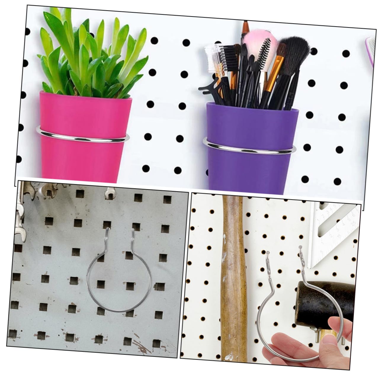 12-Piece Pegboard Hooks Set - Heavy Duty Iron Hooks for Organizing Cups, Bins & Jars - Perfect for Craft Rooms, Garages & Home Organization (Black)
