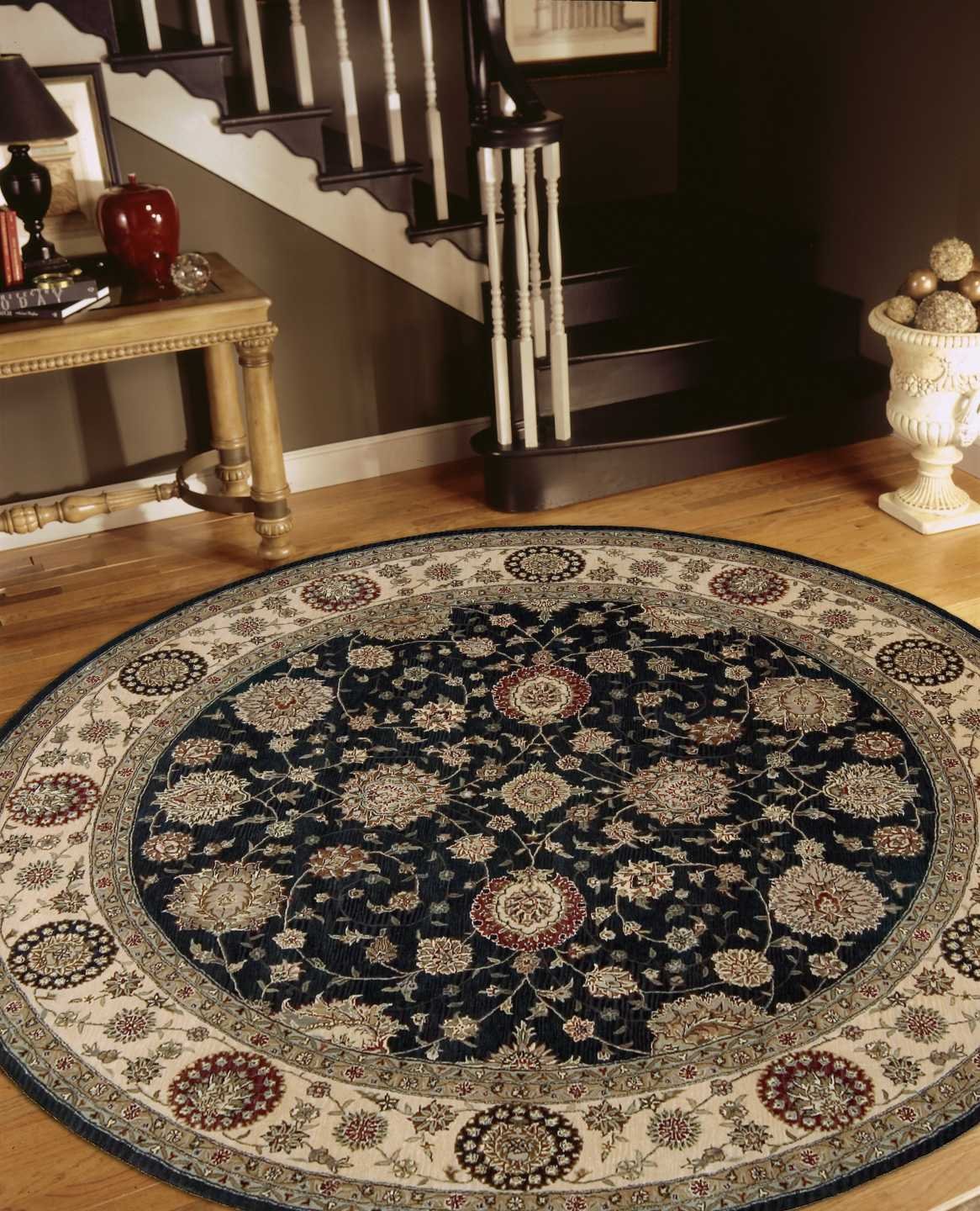 Nourison 2000 Midnight Round Area Rug 8' x 8' - Soft Modern Round Carpet for Living Room, Bedroom & Office Decor