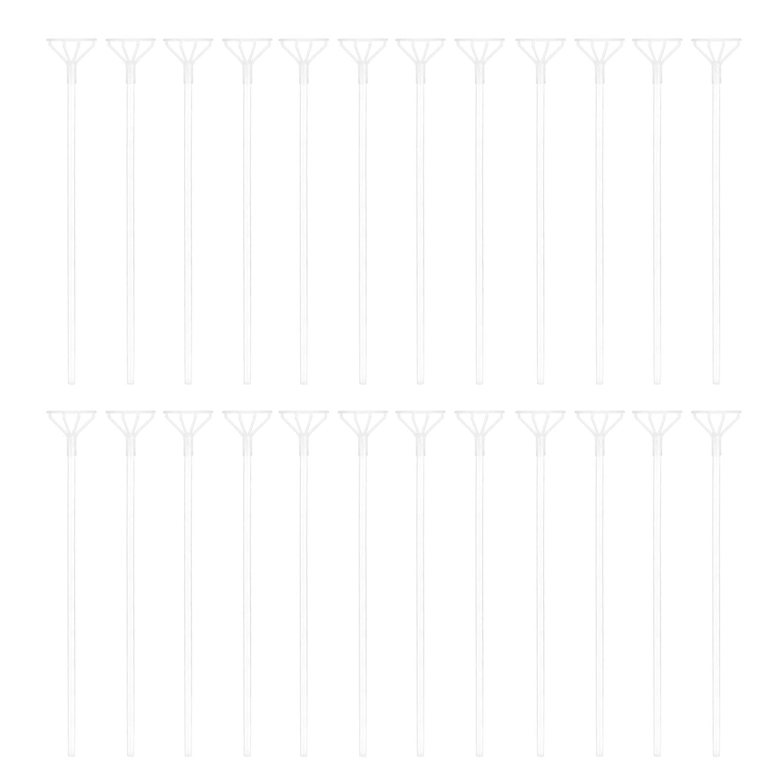 PRETYZOOM 50pcs Clear Balloon Sticks with Base - Transparent Bobo Balloon Holder, Balloon Supporting Rod for Wedding, Party, Birthday Decorations - Perfect for Floral Arrangements, Photo Backdrops & Event Centerpieces