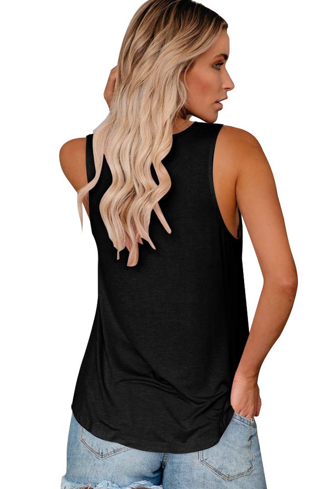 SAUKOLE Women's Sleeveless Tank Tops - Breathable Yoga Workout Shirts with Cute Prints, Loose Fit Running T-Shirt for Gym, Jogging & Summer Casual Wear