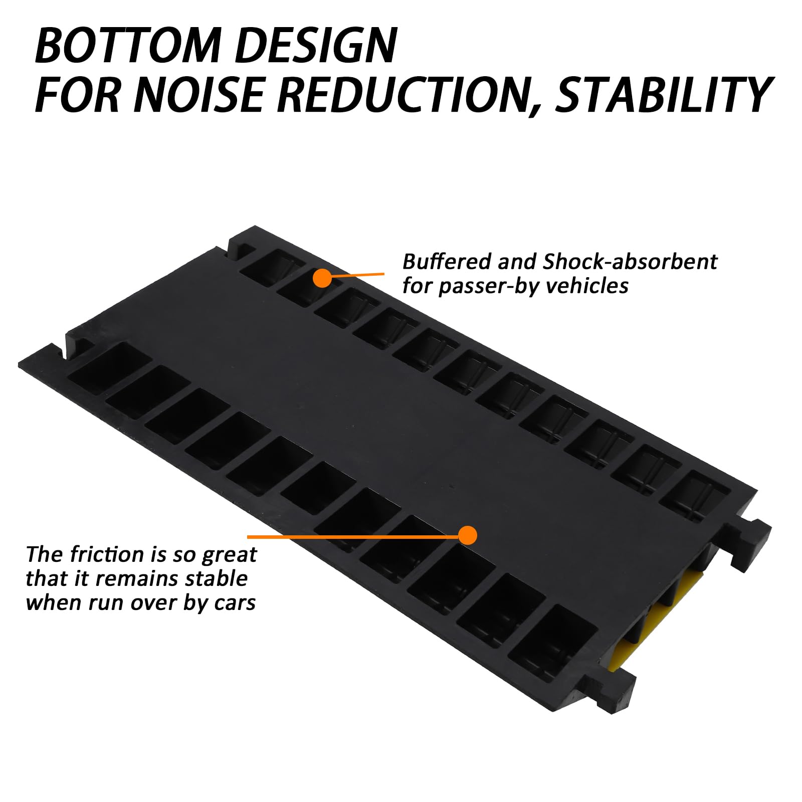 **GARVEE Heavy Duty Rubber Cable Ramp - 3-Channel Cable Protector for Driveway, Indoor & Outdoor Use - 28,000 lbs Load Capacity - Ideal for Traffic Speed Bumps, Wire & Hose Protection (1 Pack)**    *Perfect for driveways, warehouses, events, and construction sites to safely manage cables and hoses.*