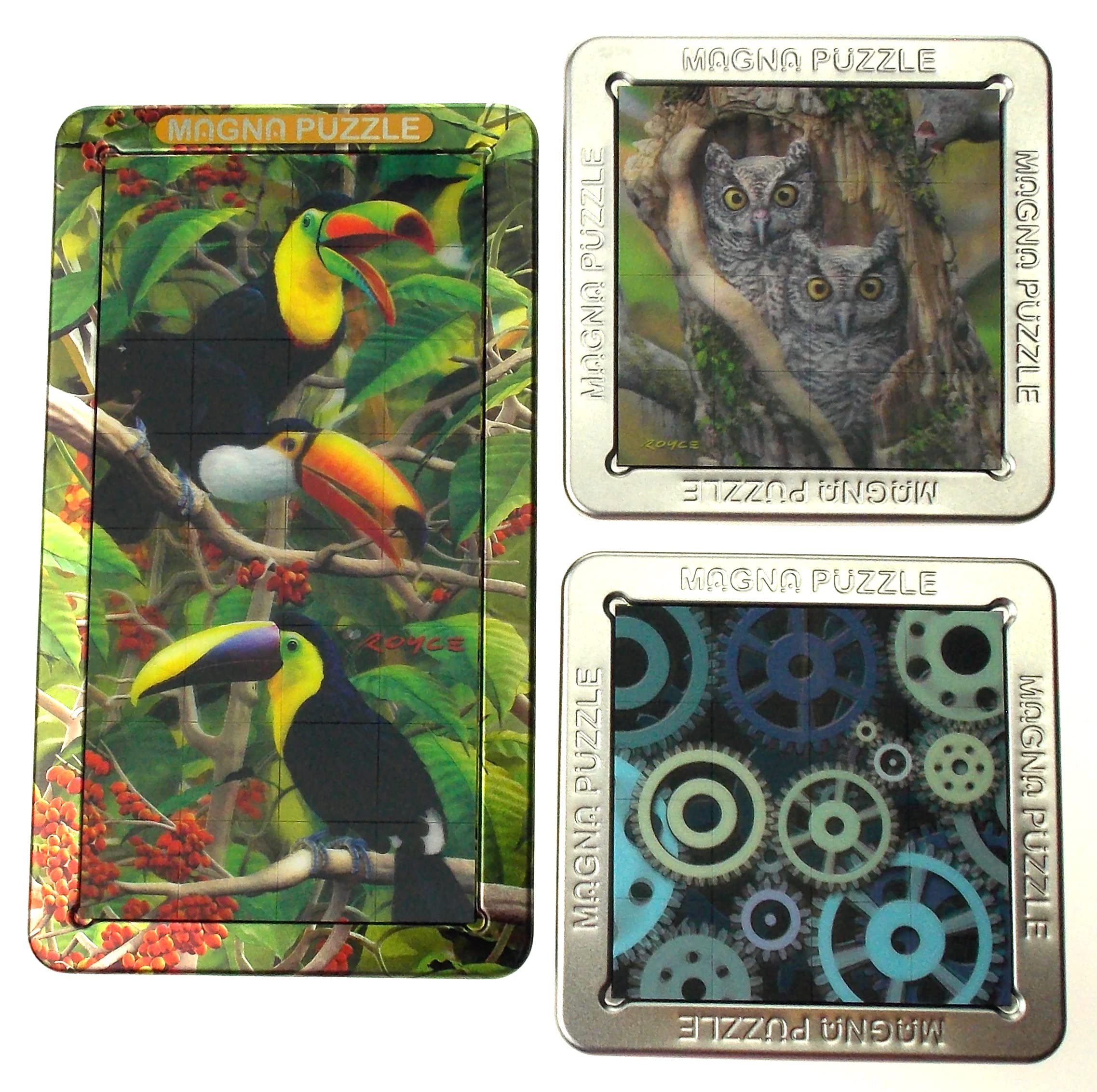 3D Lenticular Puzzles - Toucans, Owls & Gear for Home Decor