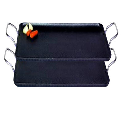 Nonstick Double Griddle Pan 19 x 11.5 Inches - 2 Pack for Gas, Induction & Electric Stoves - Perfect for Pancakes, Burgers & Breakfast Cooking - Commercial & Home Kitchen Use