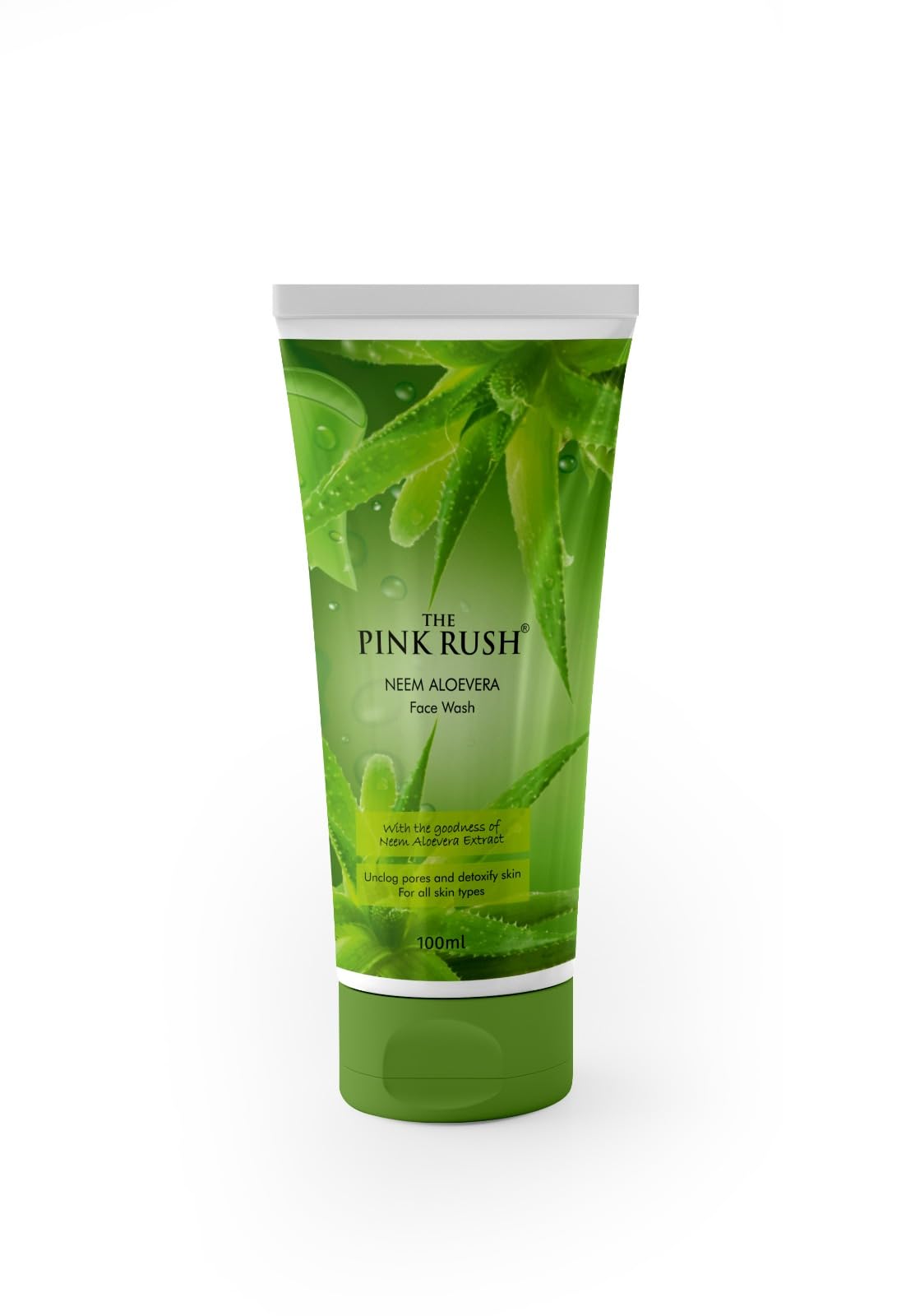 Pink Rush Neem Aloe Vera & Charcoal Face Wash Combo - 100ml Each for Men & Women | Deep Cleansing, Acne Treatment & Skin Brightening | Perfect for Daily Skincare & Travel