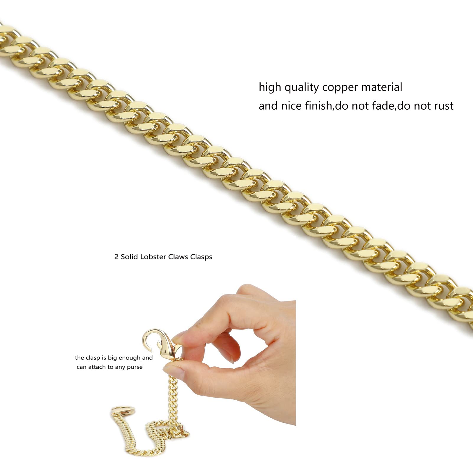 Mini Nice Purse Chain Strap Replacement - 48 Inch Light Gold Handbag Crossbody Shoulder Bag Strap Accessories Charms for Women's Purses, Totes & Clutches | Perfect for Everyday Use, Parties & Travel