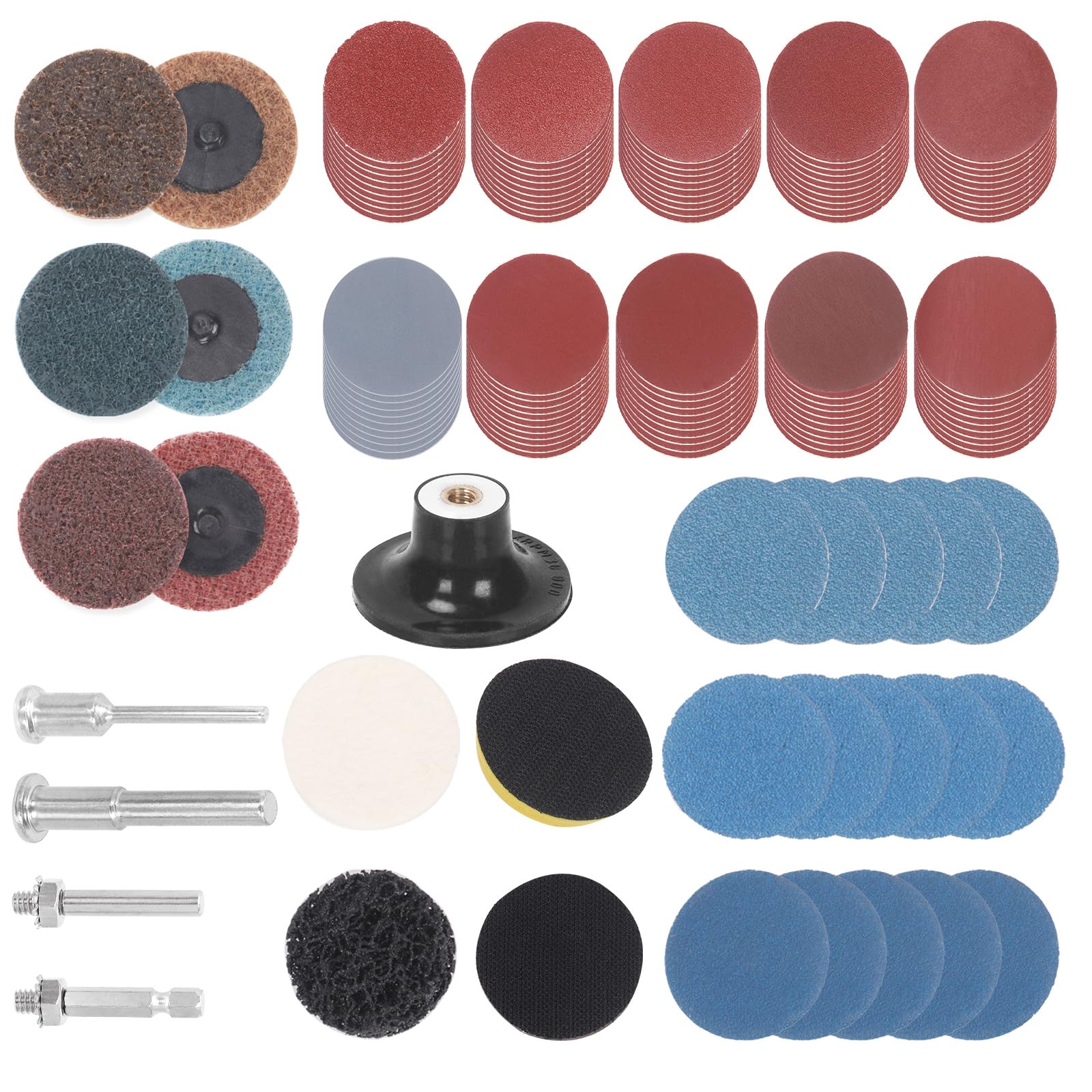 Tanstic 134Pcs 2 Inch Sanding Discs Set with 1/4