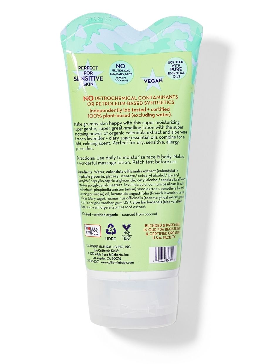 California Kids #chillax™ Organic Everyday Lotion for Babies & Kids - Hydrating, Fragrance-Free, Hypoallergenic Body Moisturizer - Perfect for Daily Use, Dry Skin Relief & Sensitive Skin Care