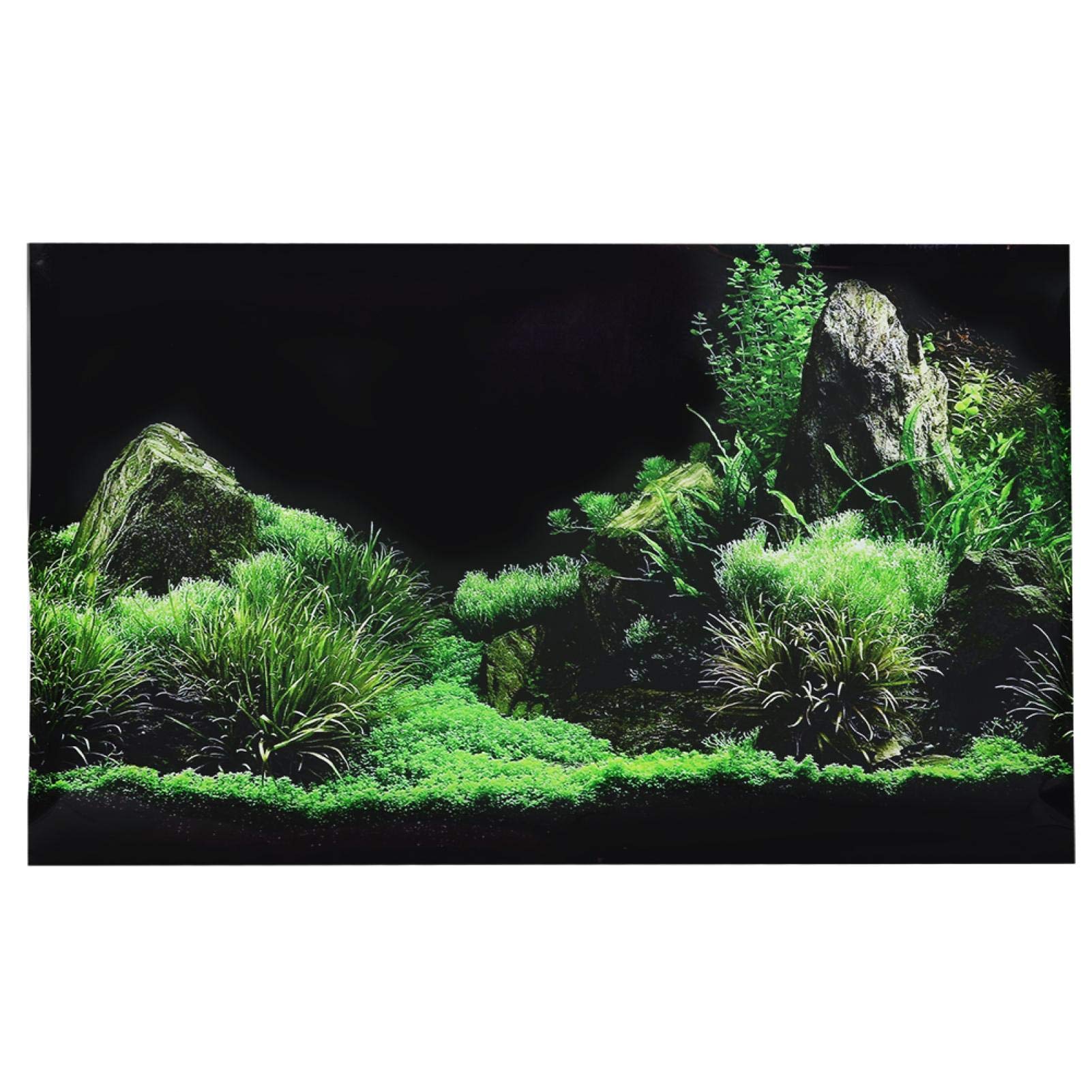 3D Seafloor Water Grass Aquarium Background - Self-Adhesive PVC Fish Tank Backdrop for Reptile Terrarium, Living Room Wall Decor (76