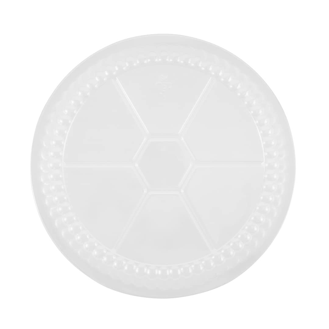 Restaurantware 100-Pack Clear Plastic Dome Lids for 7-Inch Aluminum Takeout Containers - Foil Lux Round To-Go Pan Lids (Pans Sold Separately) | Perfect for Food Delivery, Catering & Restaurant Takeout Services