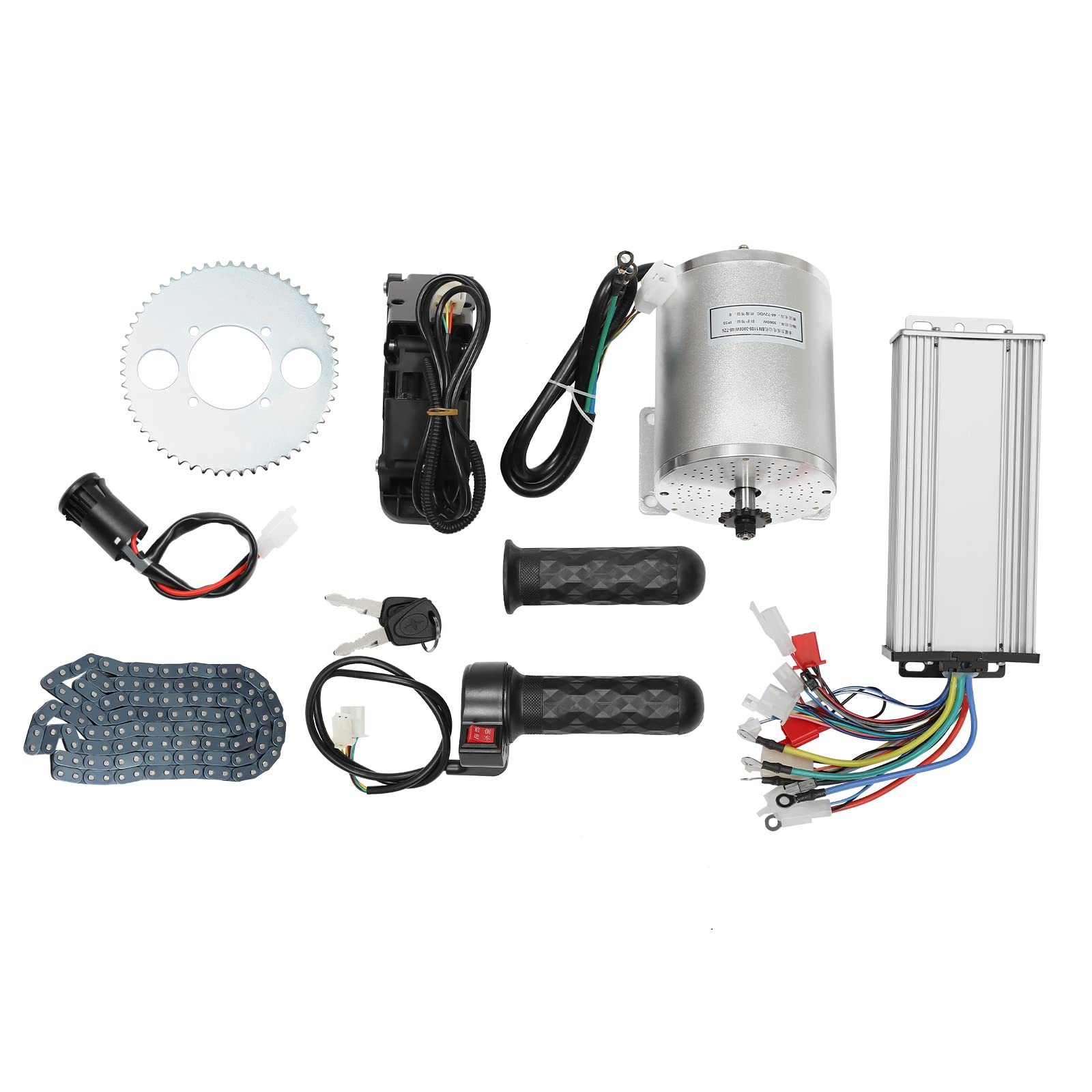 48V-72V 3000W Brushless Electric Motor Kit with Controller & Throttle - High Power Conversion Kit for E-Bike, Scooter & Motorcycle DIY Upgrades | Perfect for Commuting, Off-Road Adventures & Performance Modifications
