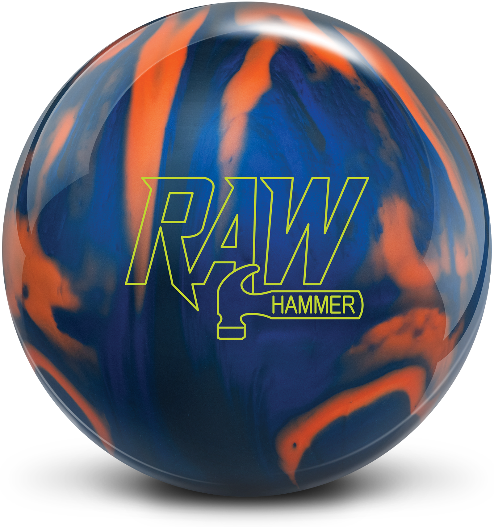 Hammer Raw Hammer Bowling Ball - Blue/Black/Orange for Professional & Recreational Bowlers - Perfect for League Play & Tournament Performance