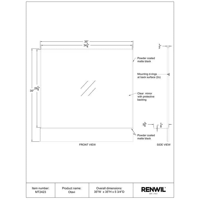 Otavi Mirror - Modern Wall Mirror with LED Lights for Home Decor, Vanity, and Makeup | Perfect for Bedroom, Bathroom, and Living Room