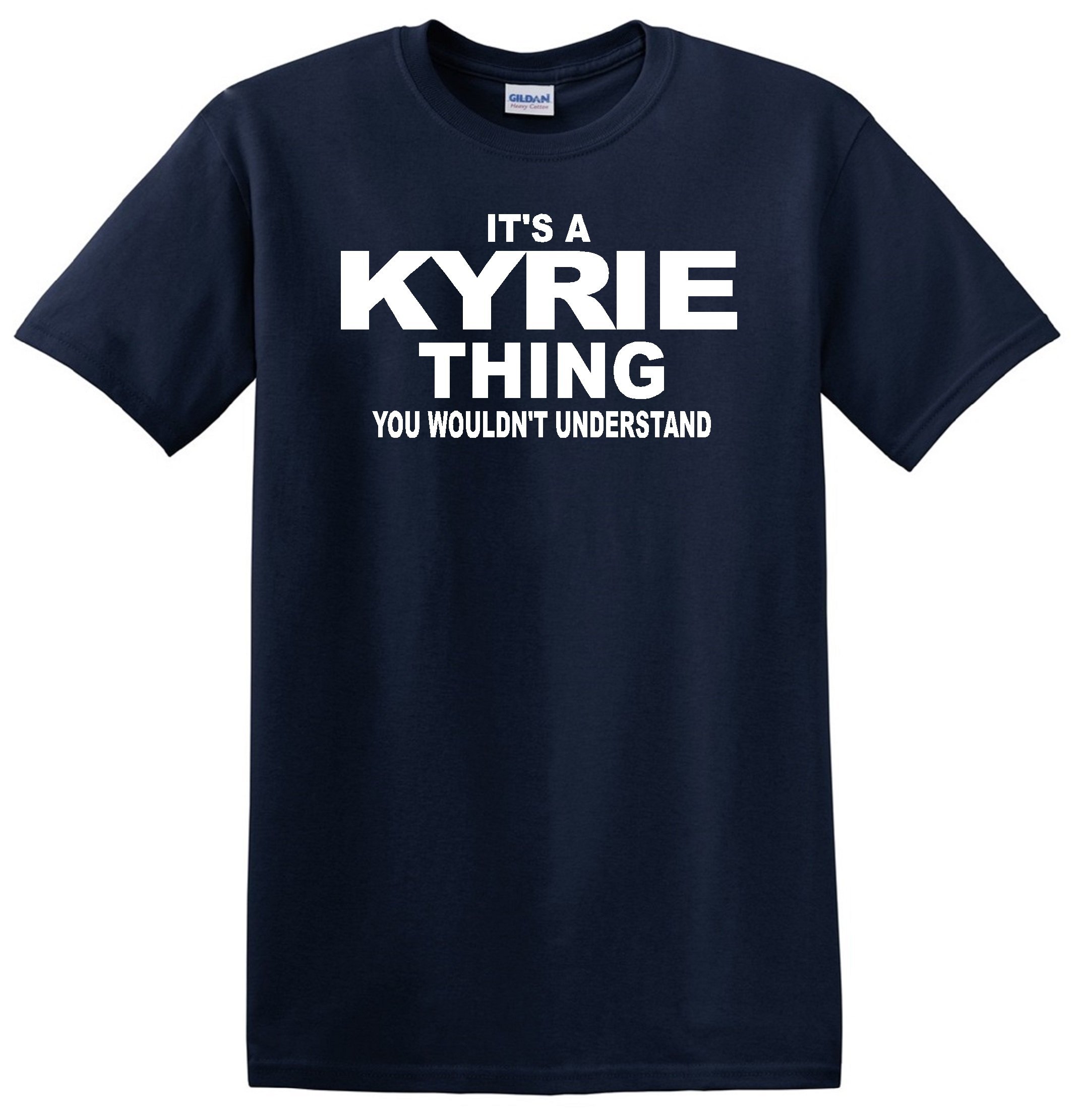 Kyrie Attitude Navy Blue Graphic T-Shirt for Men - Cool Casual Tee for Streetwear & Everyday Outfits