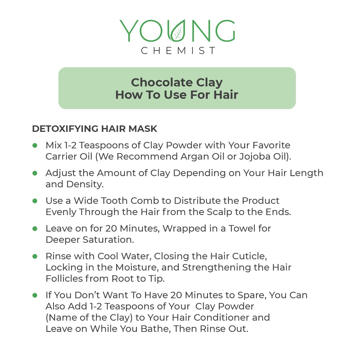 Organic Vegan Chocolate Clay Mask for Acne Treatment & Scar Removal - Skin Tightening & Glow Boosting - 500g Raw Face Mask for Spa & Home Skincare Routine
