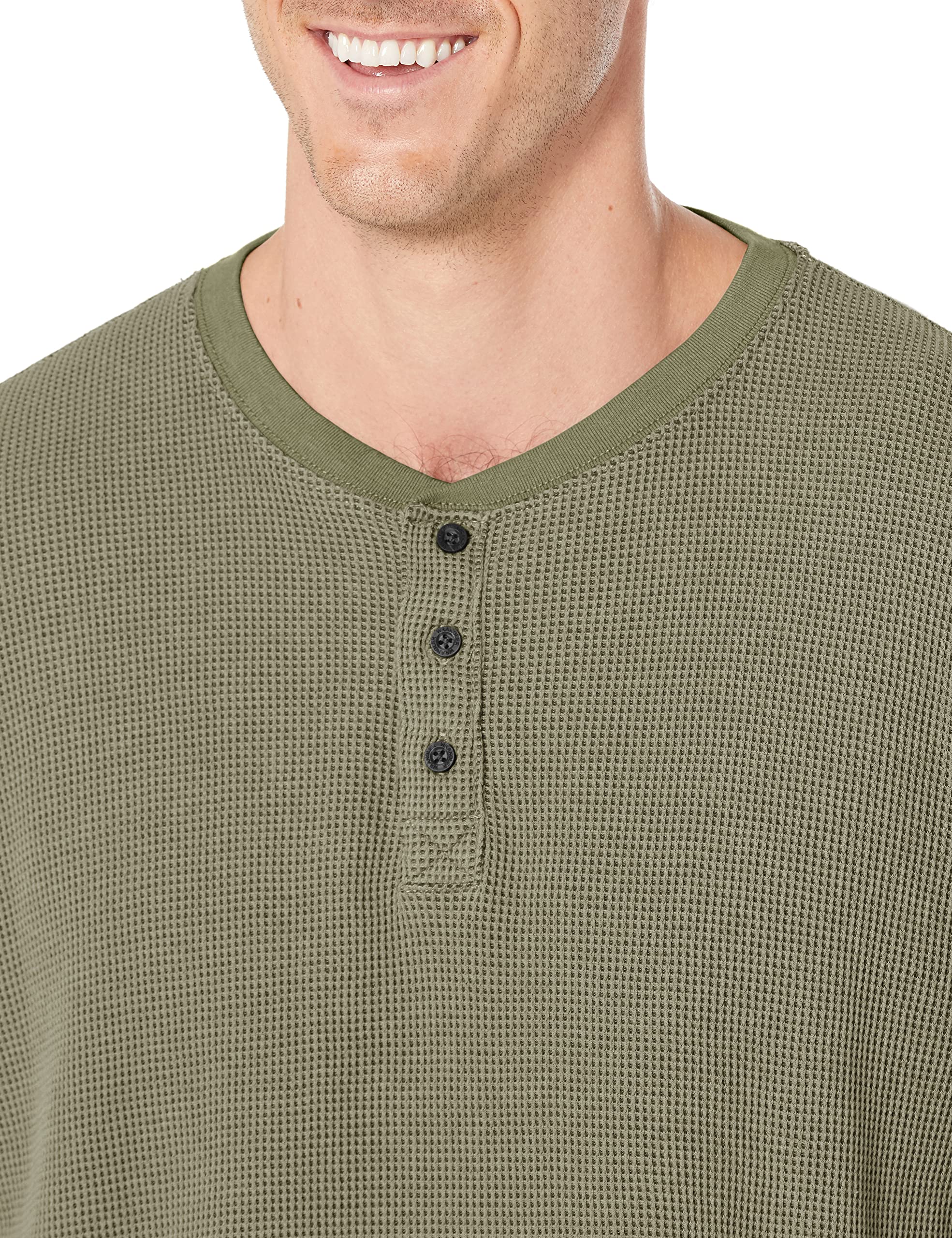 Wrangler Authentics Men's Long Sleeve Waffle Henley Shirt - Comfortable Thermal Knit Top for Casual Wear, Outdoor Activities & Layering