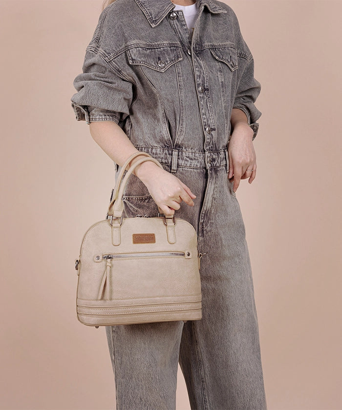 Wrangler Dome Satchel Crossbody Bag for Women & Men - Durable Leather Shoulder Bag - Perfect for Travel, Work & Everyday Use