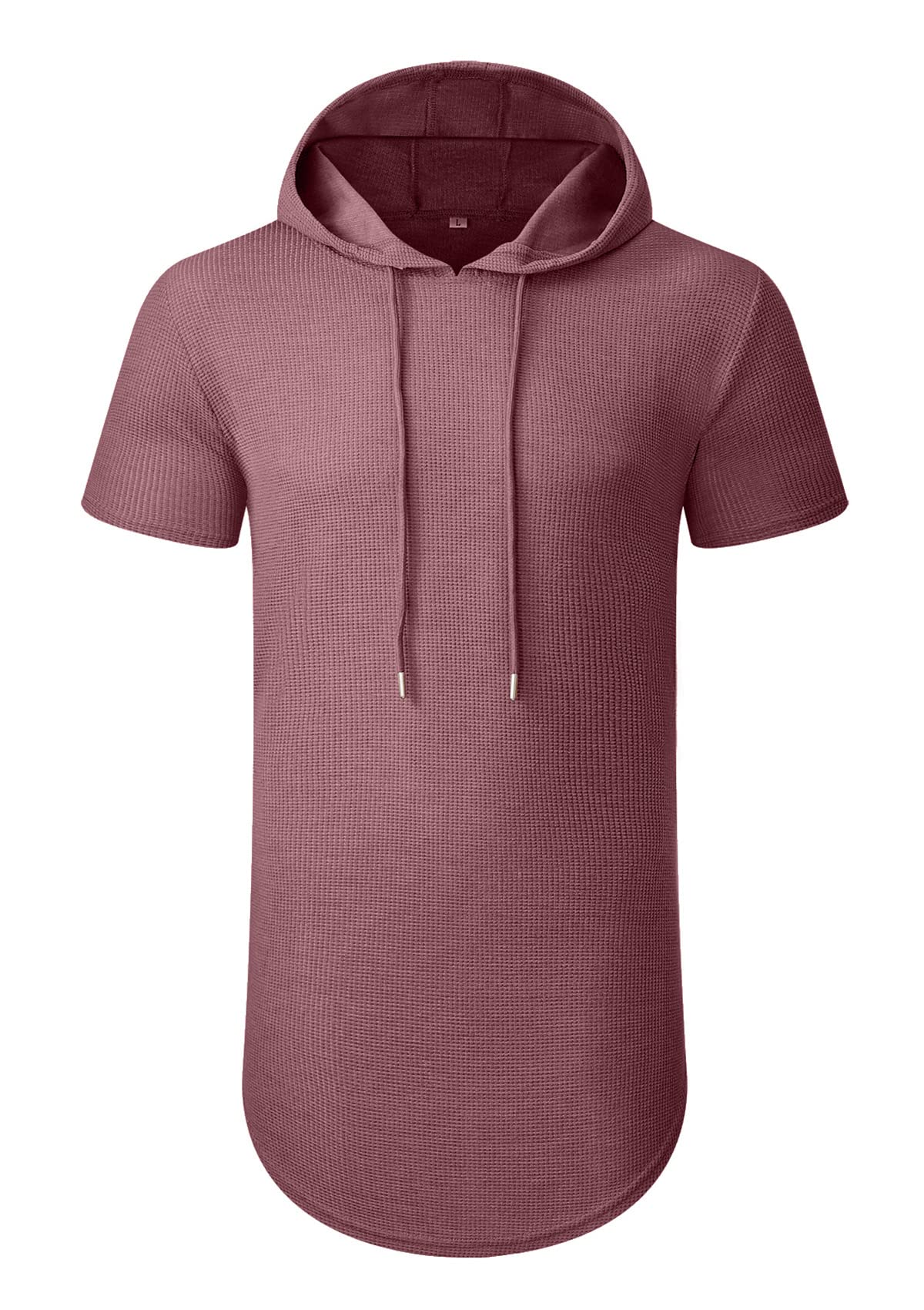 Sailwind Men's Lightweight Waffle Knit Short Sleeve Hoodie - Breathable Pullover Hooded T-Shirt for Casual Wear, Gym, and Outdoor Activities