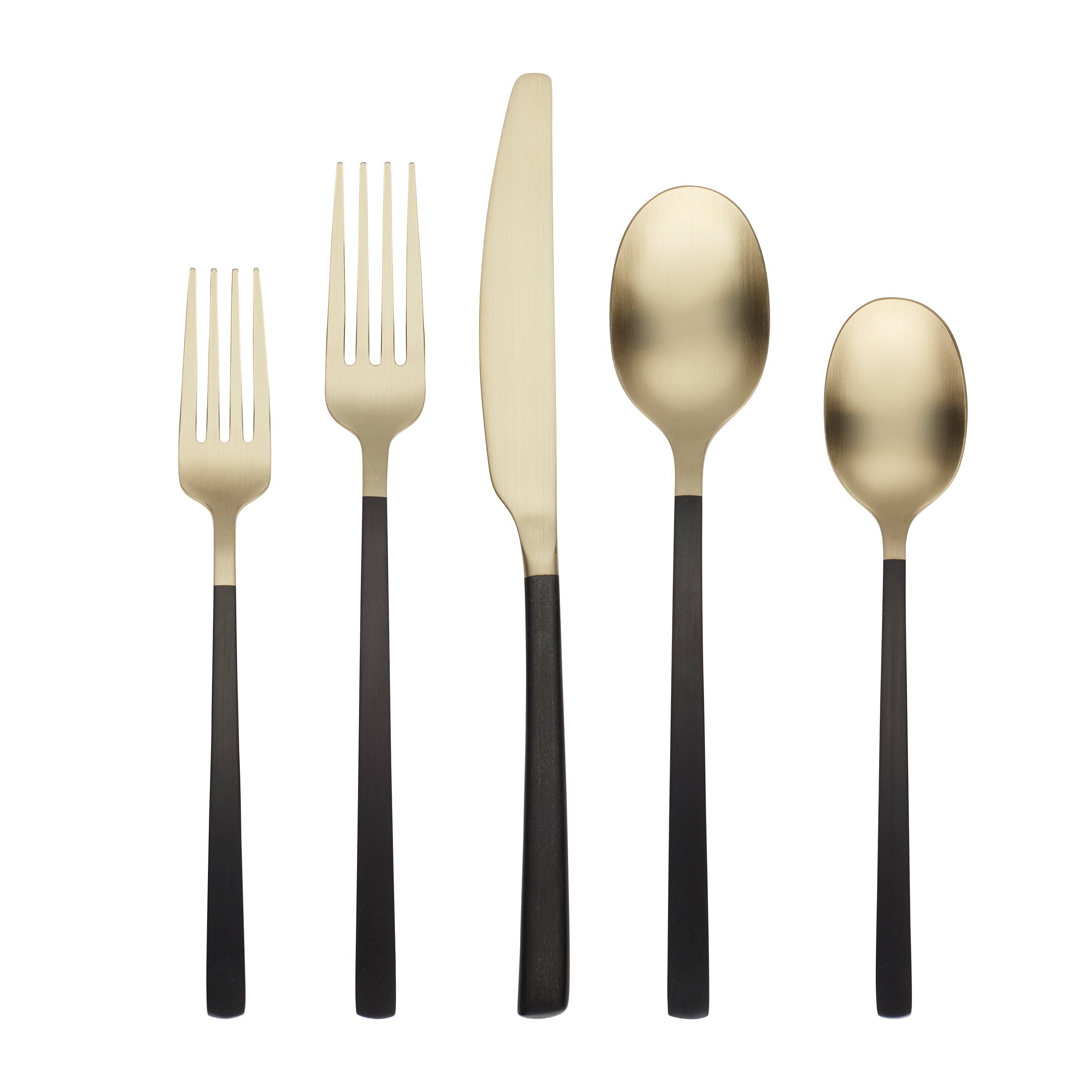 Beacon Black Champagne Satin 20-Piece Flatware Set - Elegant Stainless Steel Cutlery Set for Fine Dining, Wedding Gifts & Dinner Parties