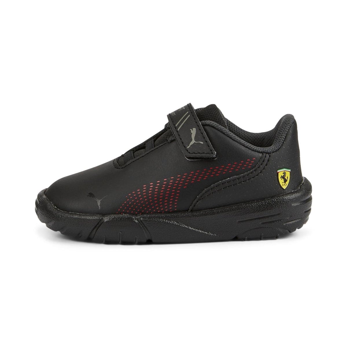 PUMA Kids Scuderia Ferrari Drift Cat Decima Hook & Loop Motorsport Black Sneakers - Lightweight & Comfortable for Boys & Girls - Perfect for Racing, School & Casual Wear