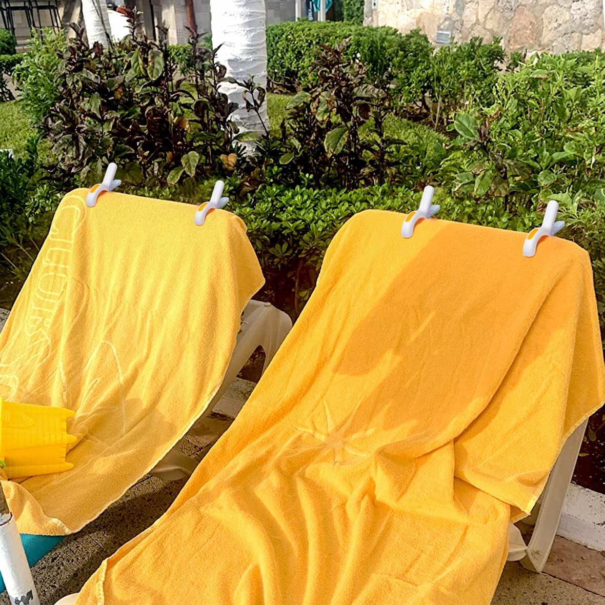 6 Pack Large 5 Inch Windproof Beach Towel Clips - Heavy Duty Plastic Clamps for Pool Chairs, Cruise Chairs & Outdoor Furniture (Orange) | Perfect for Beach Vacations, Poolside Lounging & Travel Accessories