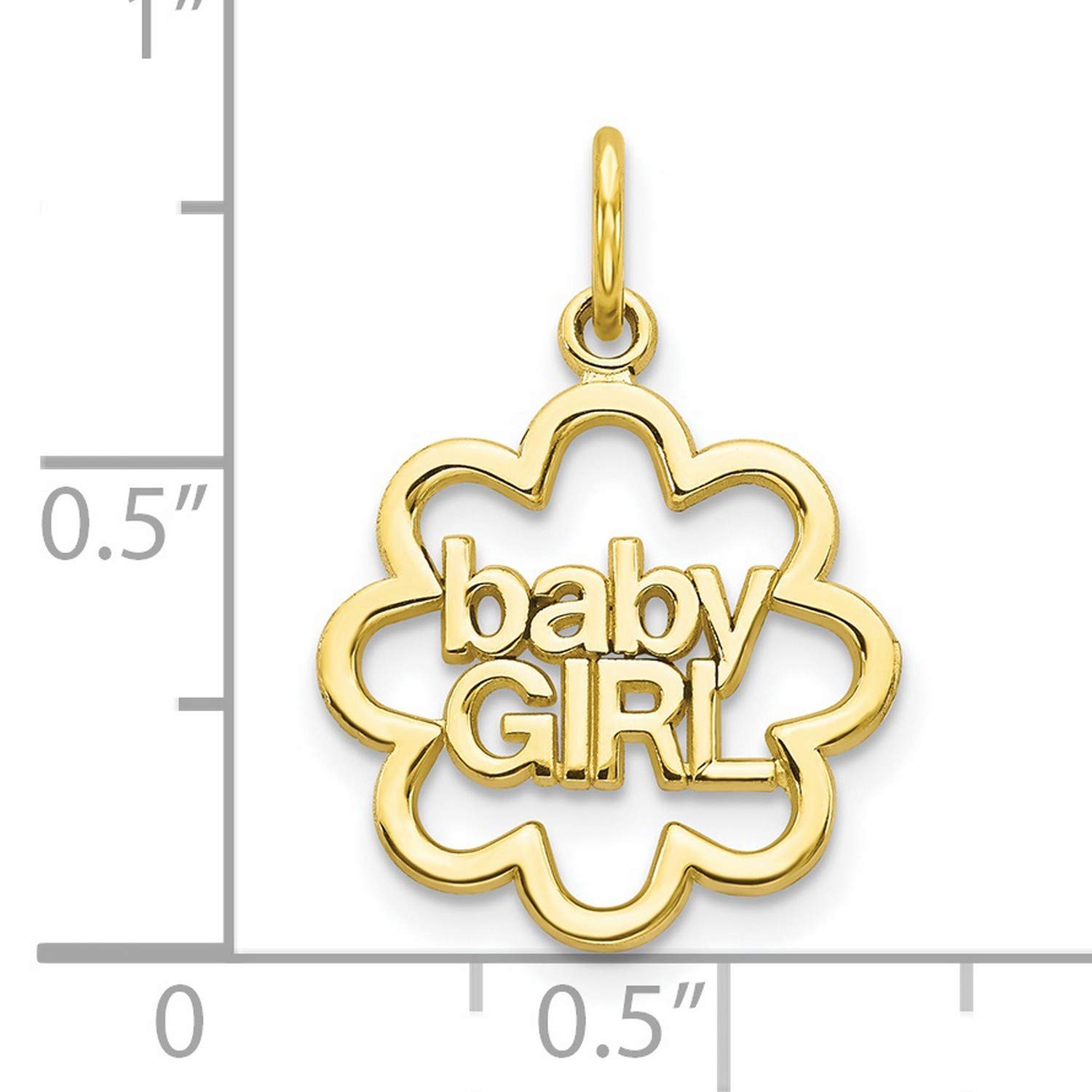 10k Yellow Gold Baby Girl Charm Pendant - 22mm x 16mm Heart-Shaped Keepsake for Newborns, Christening Gifts & Baby Jewelry Collections - Perfect for Bracelets, Necklaces & Memory Keepsake Boxes