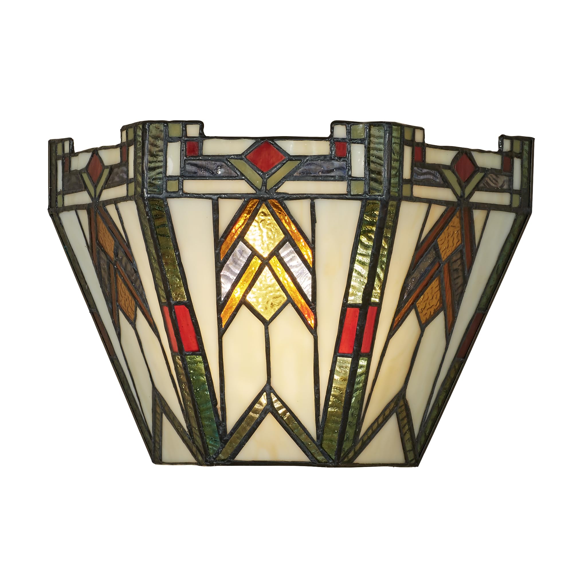 Touch of Class Barstow Wireless LED Stained Glass Wall Sconce - Remote Control Lighting for Home Decor in Ivory, Gold, Wine, Teal & Blue - Perfect for Bedroom, Living Room, Dining Room, Hallway & Foyer Ambience
