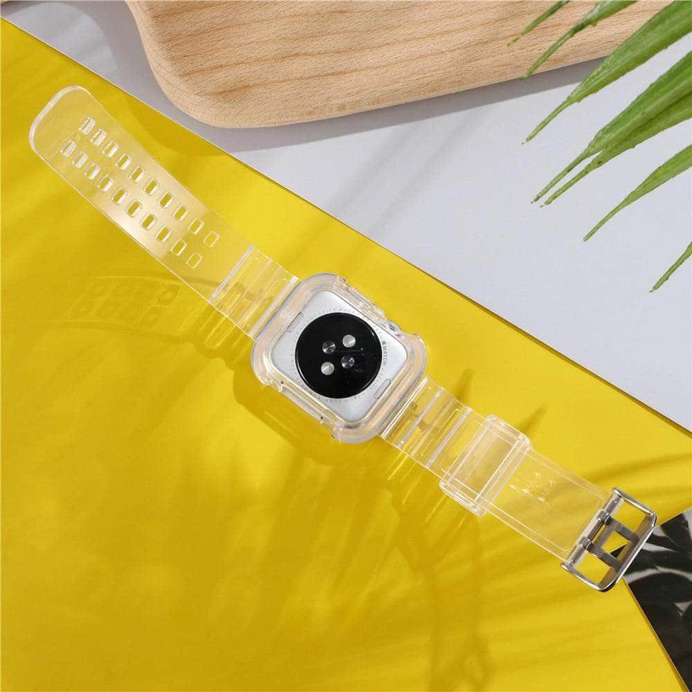 Clear Sport Band for Apple Watch Series 6/5/4/3/SE - 44mm 42mm 40mm 38mm - Perfect for Running, Gym & Outdoor Activities