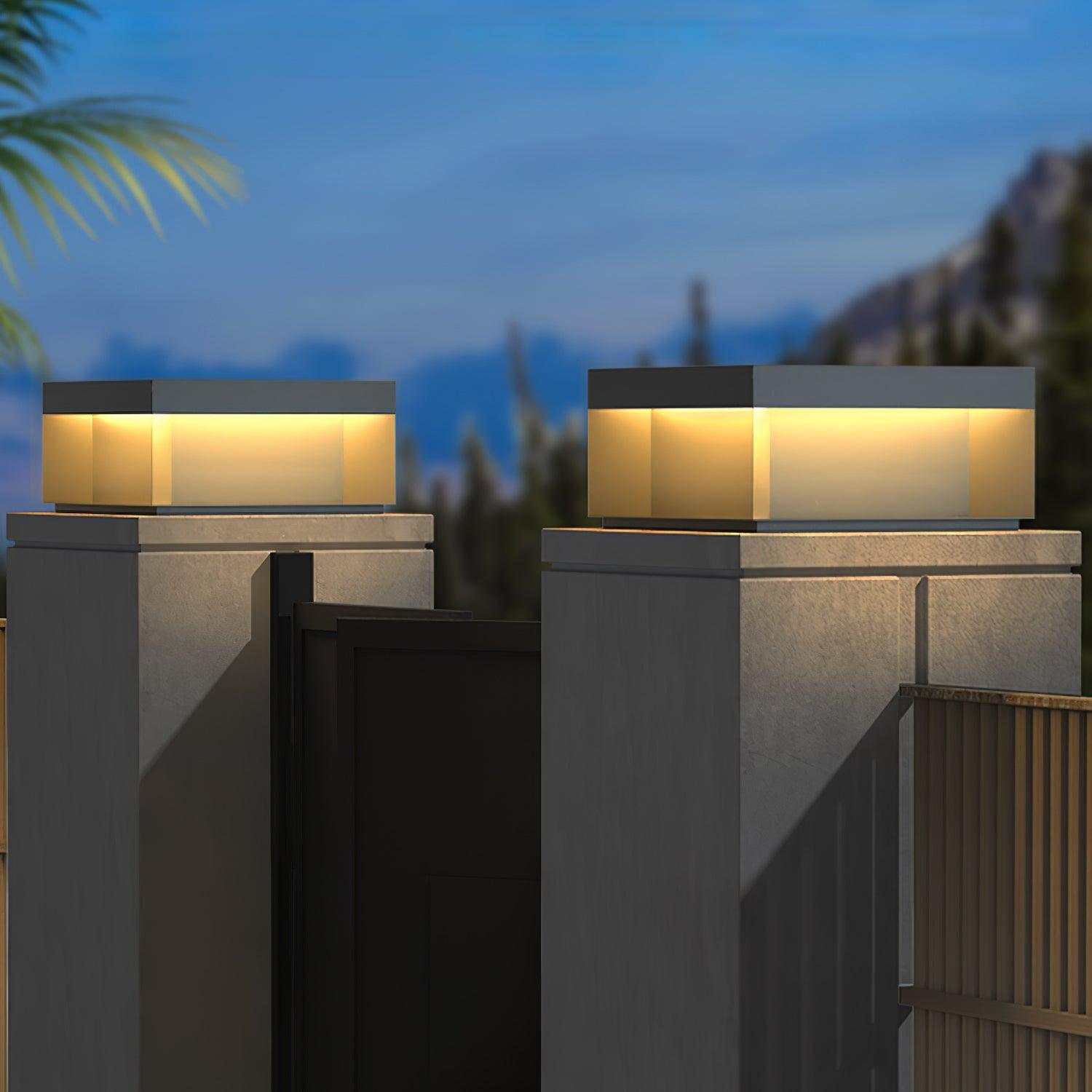 Black Box Outdoor Post Light - Waterproof LED Wall Light for Garden, Patio, and Driveway - Durable Aluminum Exterior Lighting with Motion Sensor