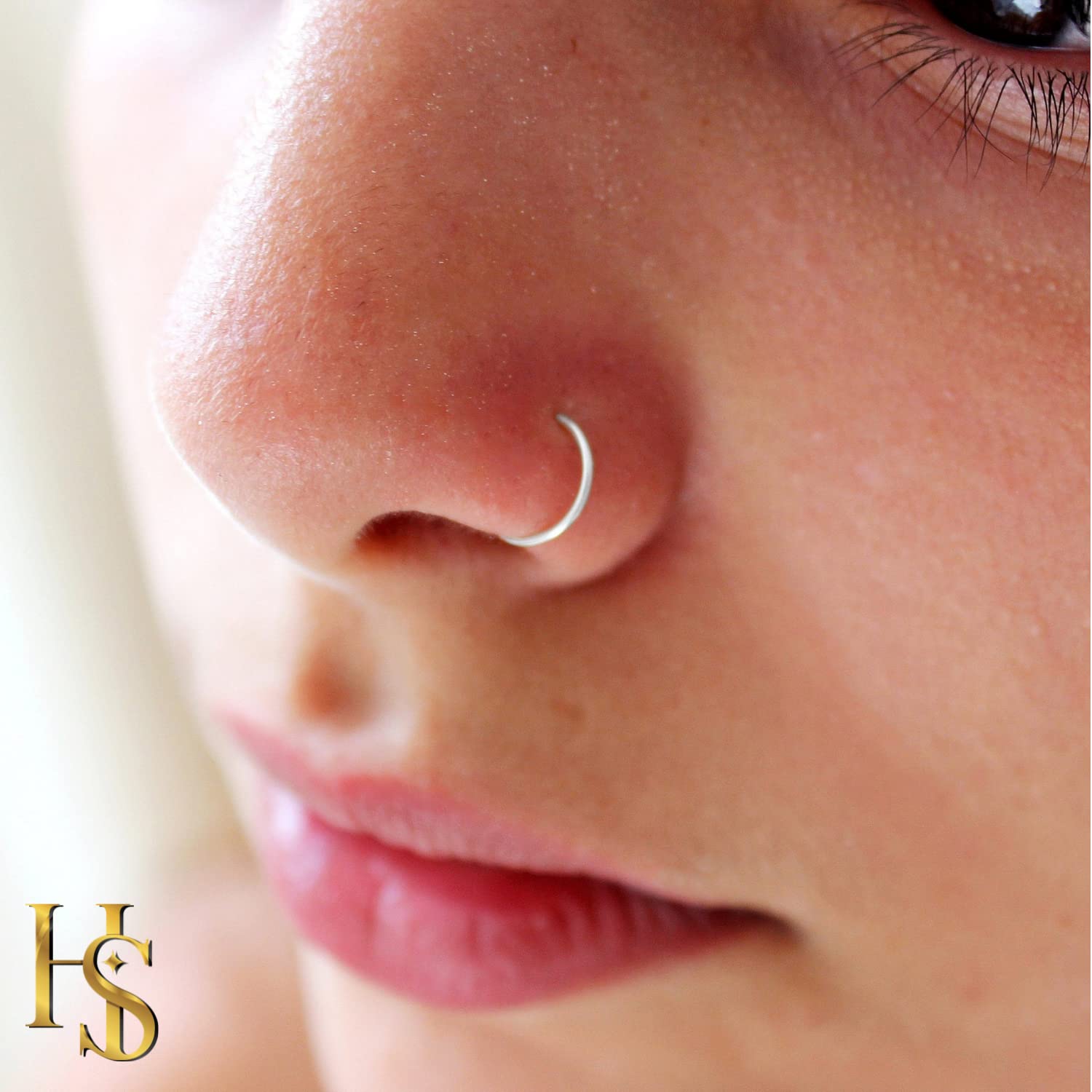HighSpark 92.5 Sterling Silver Nose Ring for Women - Simple & Elegant Nose Piercing Jewelry for Women & Girls | Hypoallergenic Nose Stud | Perfect Gift for Birthday, Anniversary & Special Occasions | Everyday Wear & Party Accessories