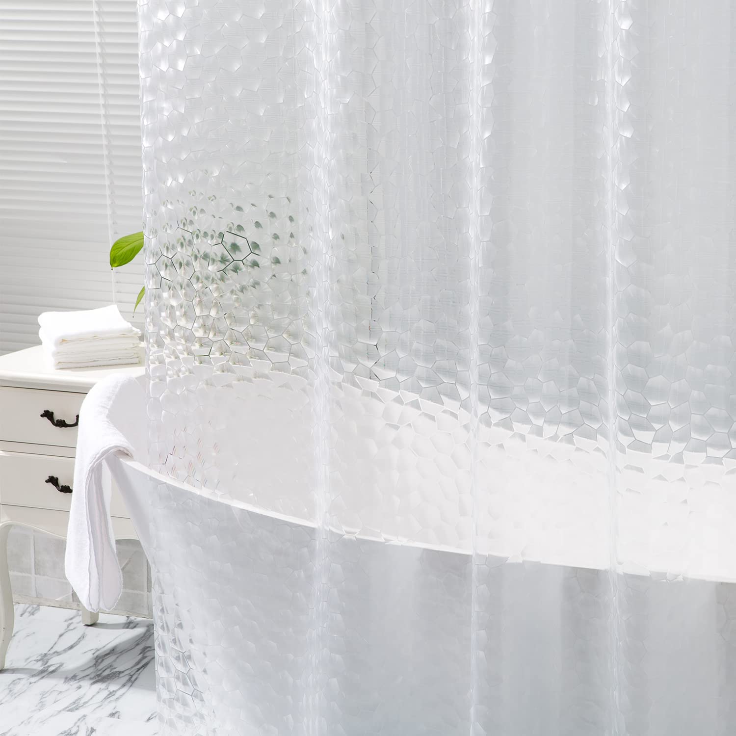 ARICHOMY Waterproof Shower Curtain Liner - 72x72 Inch EVA Bathroom Shower Stall Curtain with Rust-Resistant Grommets | Ideal for Bathrooms, Dorms & RVs (Grey)
