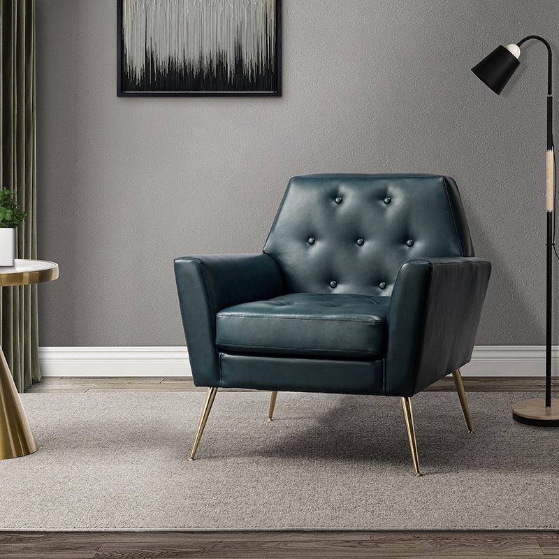 Raelynn Vegan Leather Armchair - Modern PU Leather Lounge Chair for Living Room, Office & Bedroom - Eco-Friendly Faux Leather Accent Chair for Home Decor
