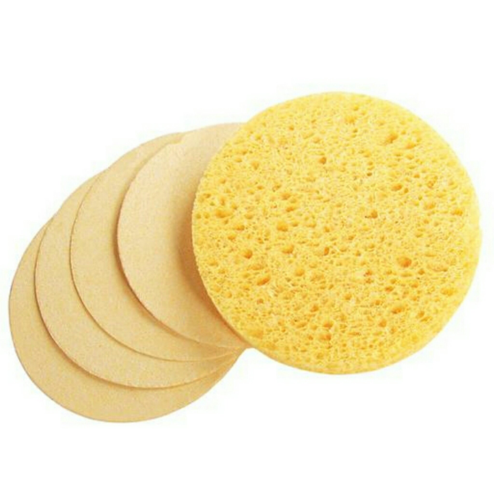 White Compressed Facial Cleansing Sponges - 100 Count Space-Saving Round Makeup Remover Pads for Travel & Daily Skincare Routine