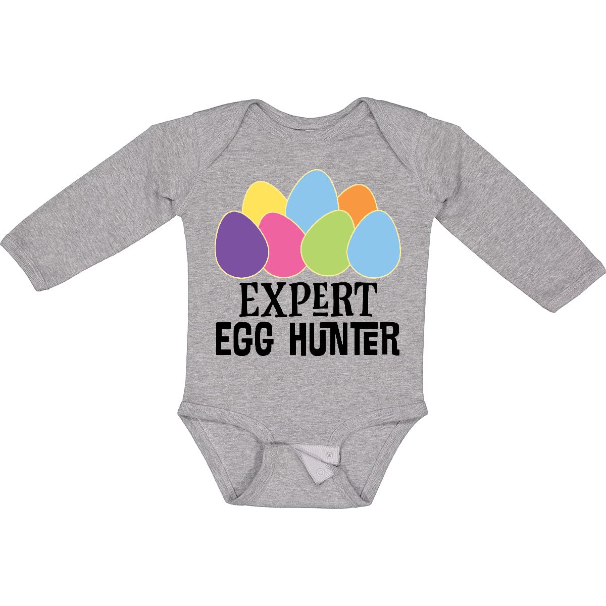Inktastic Easter Egg Hunt Outfit - Long Sleeve Baby Creeper for Boys & Girls - Soft Cotton Easter Romper for Spring Celebrations & Family Photos
