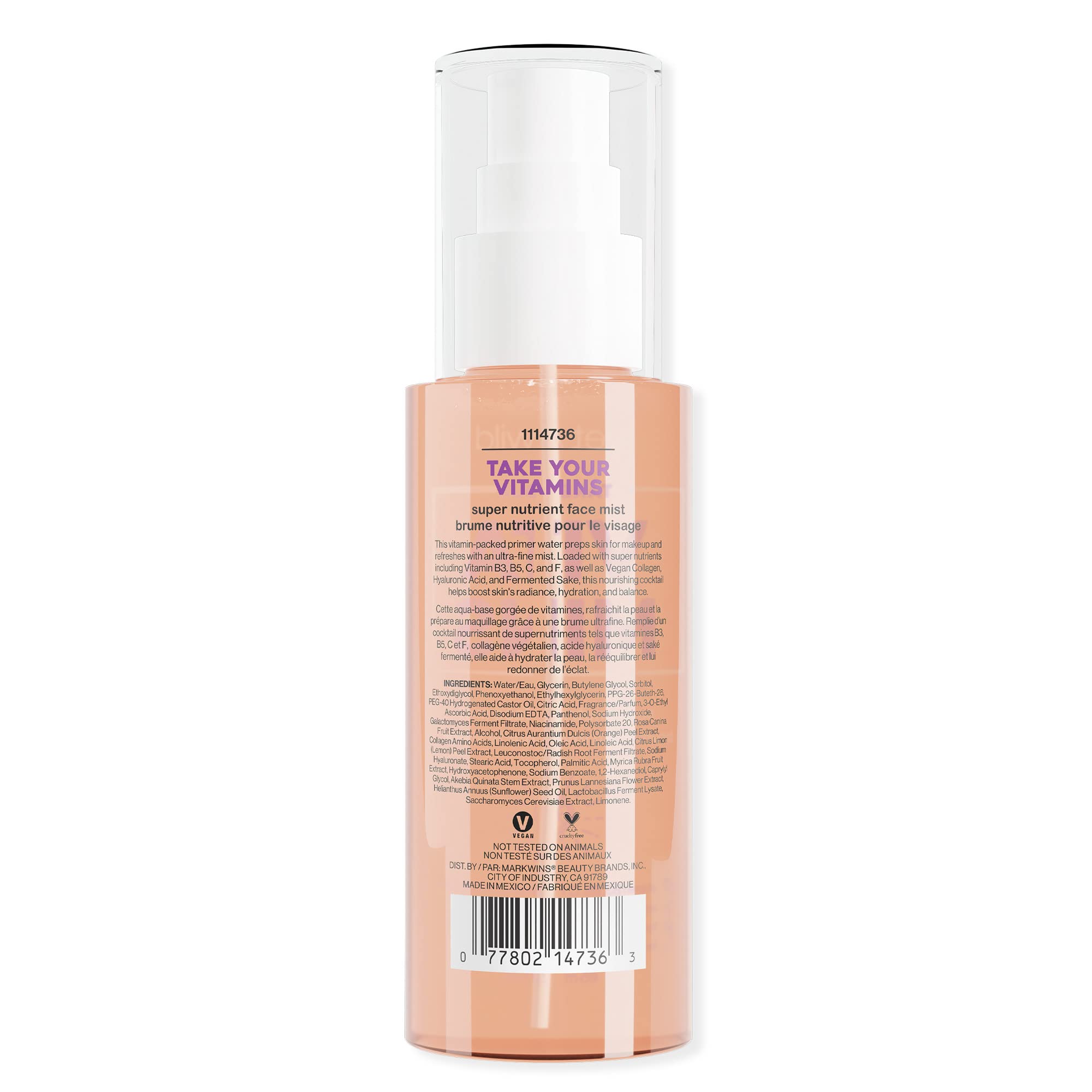 Wet n Wild Take Your Vitamins Super Nutrient Face Mist - Hydrating & Refreshing Vitamin Spray for Glowing Skin | Perfect for Daily Skincare Routine & On-the-Go Hydration