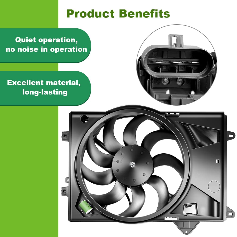 SCITOO Radiator AC A/C Condenser Cooling Fan Replacement for Chevrolet Sonic 2012-2017 | Compatible with 1.8L 4-Cylinder Engine | Perfect for Summer Cooling & Overheating Prevention