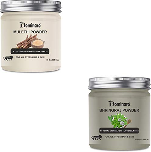 Organic Mulethi & Bhringraj Powder for Skin & Hair Care - 200g Combo Pack for Natural Beauty